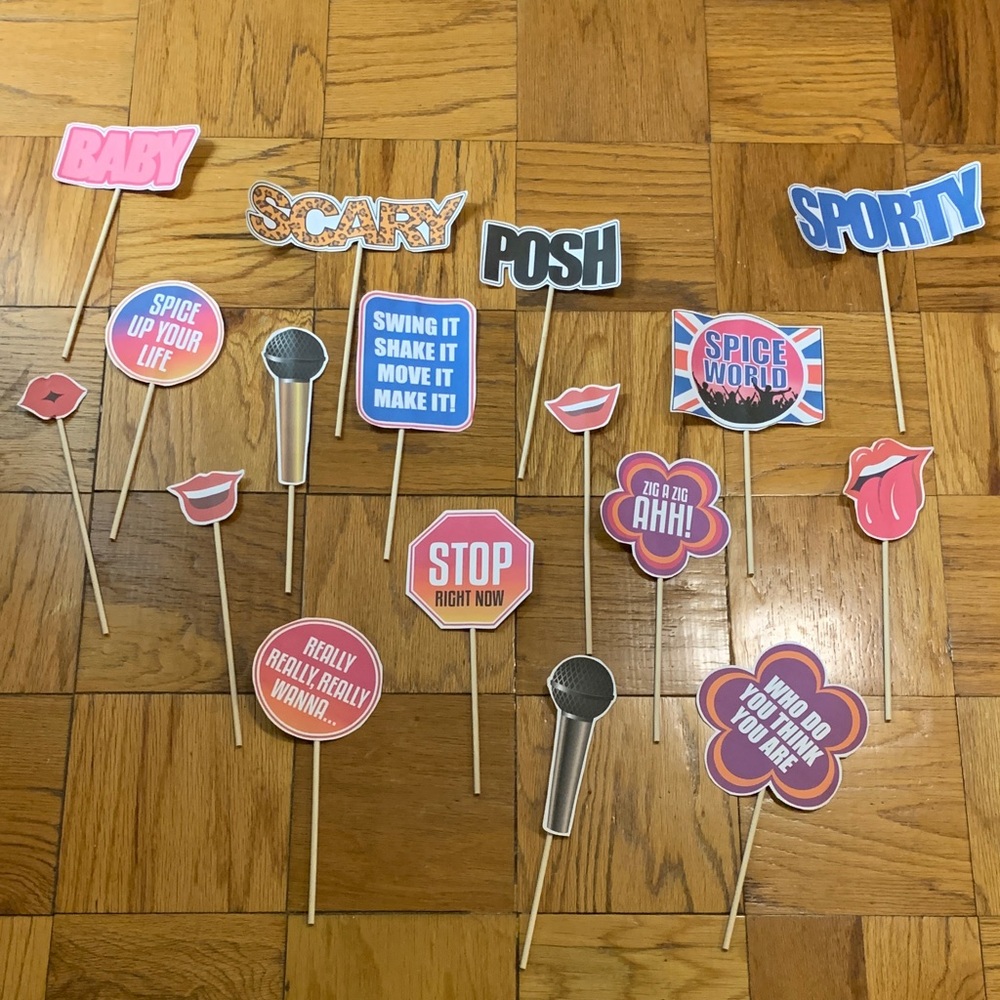 Spice Girls Themed Party Photo Booth Props